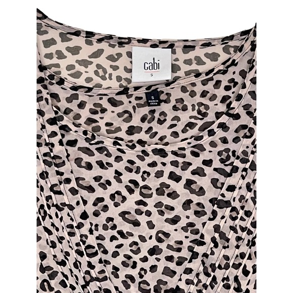 Cabi Women Tank Top 2 Piece Leopard Print Flutter Ruffle V Neck Sleeveless Small - Picture 5 of 10